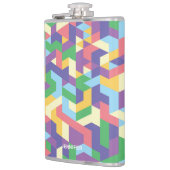 Lebendiges zeitgenössisches geometrisches Muster m Flachmann (Links)