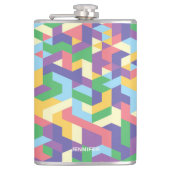 Lebendiges zeitgenössisches geometrisches Muster m Flachmann (Vorderseite)