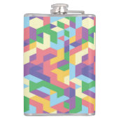 Lebendiges zeitgenössisches geometrisches Muster m Flachmann (Rückseite)