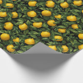 Lebendiges Zitronen-Zitrusbaum-Muster Geschenkpapier (Ecke)