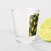 Lebendiges Zitronen-Zitrusbaum-Muster Schnapsglas (Links)