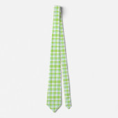 Lebendiges Zitrusgrün Modernes Fettes Gingham-Karo Krawatte (Vorderseite)