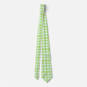 Lebendiges Zitrusgrün Modernes Fettes Gingham-Karo Krawatte (Rückseite)