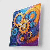 Lebendräder Quadratische Wanduhr (Winkel)