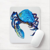 Lebenillustration der blauen Krabbe See, Küsten, Mousepad (Mit Mouse)
