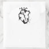 Lebensart anatomisches Herz Ovaler Aufkleber (Tasche)