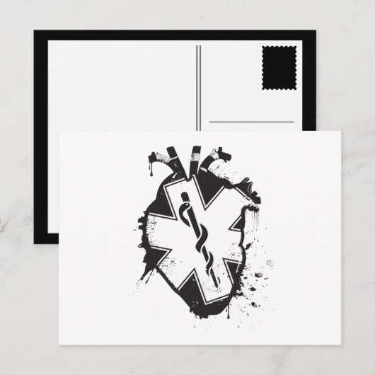 Lebensart anatomisches Herz Postkarte (Vorne/Hinten)