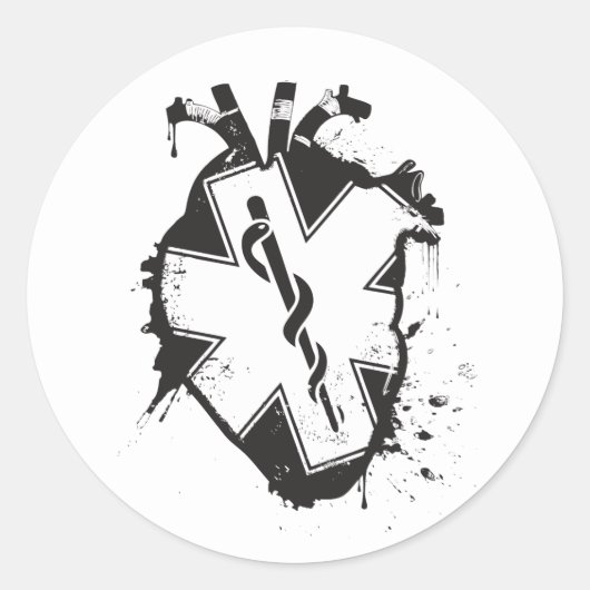 Lebensart anatomisches Herz Runder Aufkleber (Vorderseite)