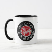 Lebensart Shotokan dunkle Logo-Kaffee-Tasse Tasse (Links)