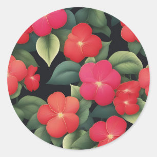Lebensartiges Muster für Blume von Impatiens Runder Aufkleber