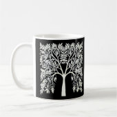 Lebensbaum #1 Weiß auf schwarz Kaffeetasse (Links)