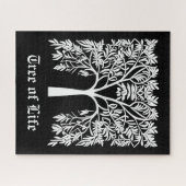 Lebensbaum #1 Weiß auf schwarz Puzzle (Horizontal)