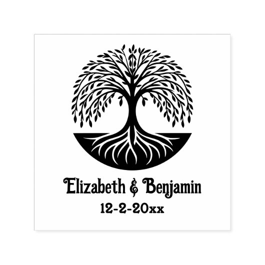 Lebensbaum #3 - Datum der Familiennamen Permastempel (Design)