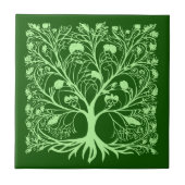 Lebensbaum #3 Licht und Dunkelgrün Fliese (Vorderseite)