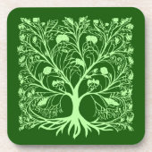 Lebensbaum #3 Licht und Dunkelgrün Getränkeuntersetzer (Vorderseite)