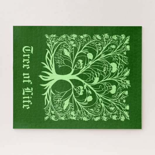 Lebensbaum #3 Licht und Dunkelgrün Puzzle (Horizontal)