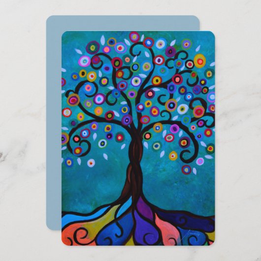 LEBENSBAUM BAR/BAT MITZVAH EINLADUNG (Vorne/Hinten)