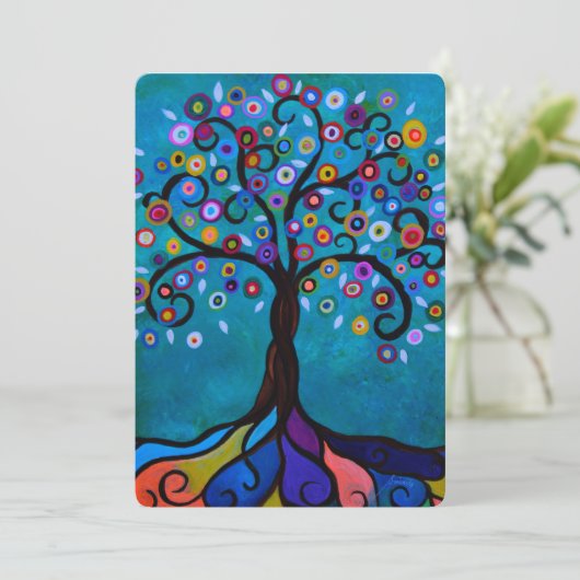 LEBENSBAUM BAR/BAT MITZVAH EINLADUNG (Stehend Vorderseite)