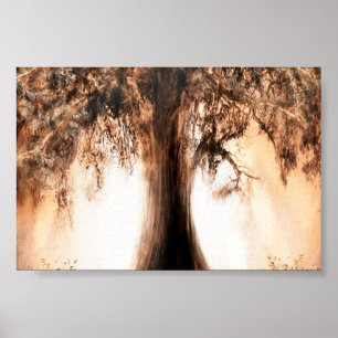 Lebensbaum bei Sonnenaufgang Poster