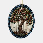 Lebensbaum-Buntglas Keramik Ornament (Rechts)