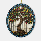 Lebensbaum-Buntglas Keramik Ornament (Links)