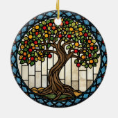 Lebensbaum-Buntglas Keramik Ornament (Hinten)