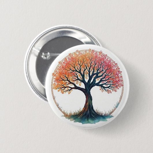 Lebensbaum Button (Vorne & Hinten)