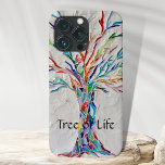 Lebensbaum Case-Mate iPhone Hülle<br><div class="desc">Dieses einzigartige,  farbenfrohe Mosaikbaumdesign enthält die Worte "Baum des Lebens",  die Sie zu einem Namen ändern können,  wenn Sie es vorziehen. Weil wir unsere eigenen Kunstwerke erstellen,  werden Sie dieses exakte Bild von anderen Designern nicht finden. Original Mosaik © Michele Davies.</div>