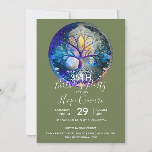 Lebensbaum | Celestial Einladung (Vorderseite)
