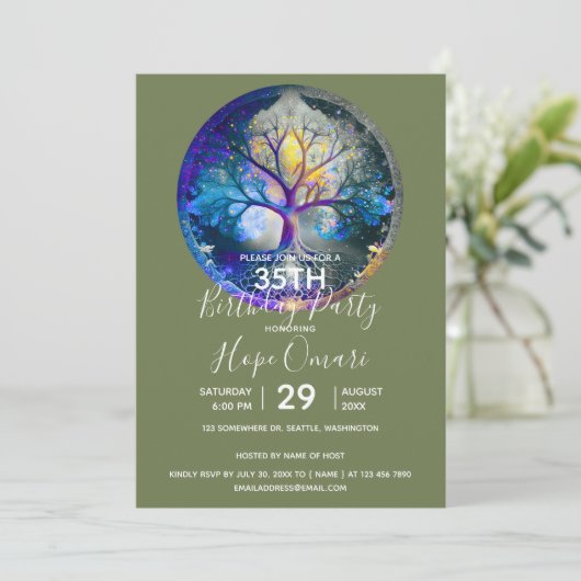 Lebensbaum | Celestial Einladung (Stehend Vorderseite)