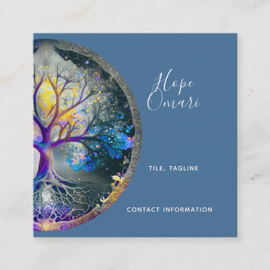Lebensbaum | Celestial Quadratische Visitenkarte (Vorderseite)