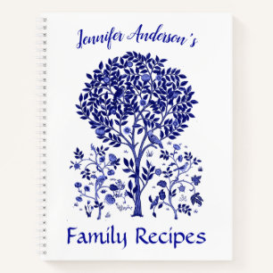 Lebensbaum, Cobalt Blue Recipe Notebook Notizblock