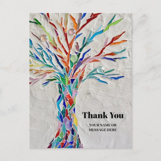 Lebensbaum Danke Postkarte (Vorderseite)