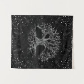 Lebensbaum, der Schwarz und Weiß Zeichne Wandteppich (Vorderseite (Horizontal))