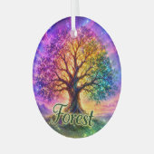 Lebensbaum des Waldes Ornament Aus Glas (Vorderseite links)