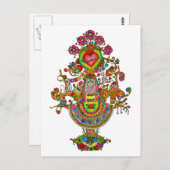 Lebensbaum Dia de Muertos Postkarte (Vorne/Hinten)