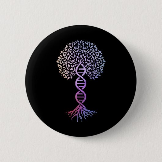 Lebensbaum DNA Science Genetics Earth Day Geneal Button (Vorderseite)