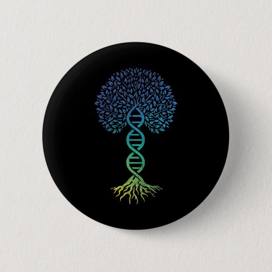 Lebensbaum DNA Science Genetics Earth Day Geneal Button (Vorderseite)
