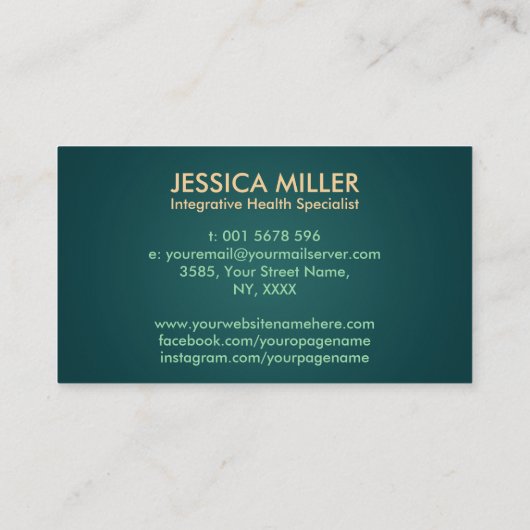 Lebensbaum Doppelhelix-DNA-Funktionsmedizin Visitenkarte (Rückseite)