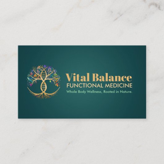 Lebensbaum Doppelhelix-DNA-Funktionsmedizin Visitenkarte (Vorderseite)