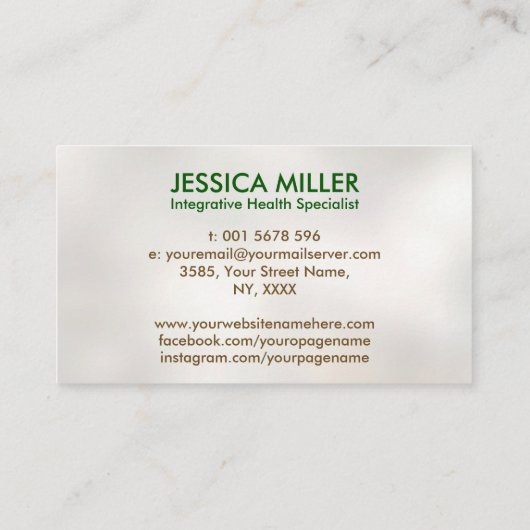 Lebensbaum Doppelhelix-DNA-Funktionsmedizin Visitenkarte (Rückseite)