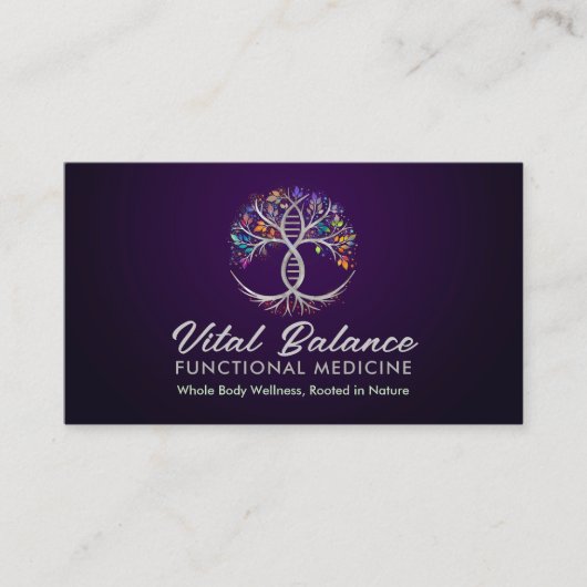Lebensbaum Doppelhelix-DNA-Funktionsmedizin Visitenkarte (Vorderseite)