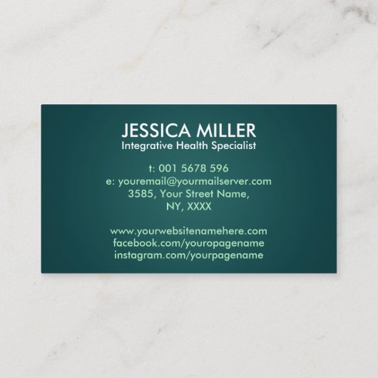 Lebensbaum Doppelhelix-DNA-Funktionsmedizin Visitenkarte (Rückseite)