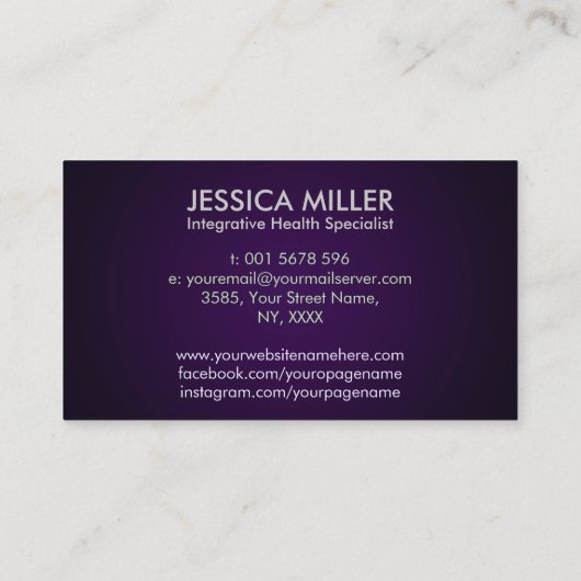 Lebensbaum Doppelhelix-DNA-Funktionsmedizin Visitenkarte (Rückseite)