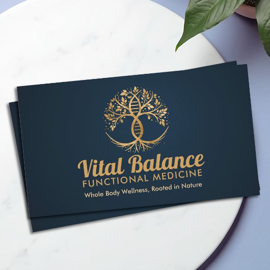 Lebensbaum Doppelhelix-DNA-Funktionsmedizin Visitenkarte