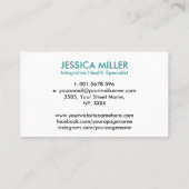 Lebensbaum Doppelhelix-DNA-Funktionsmedizin Visitenkarte (Rückseite)