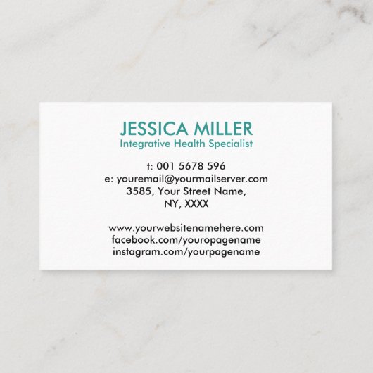 Lebensbaum Doppelhelix-DNA-Funktionsmedizin Visitenkarte (Rückseite)