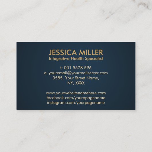 Lebensbaum Doppelhelix-DNA-Funktionsmedizin Visitenkarte (Rückseite)