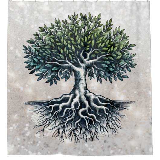 Lebensbaum Duschvorhang (Vorderseite)