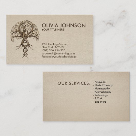 Lebensbaum - Evolution - DNA Visitenkarte (Vorne/Hinten)